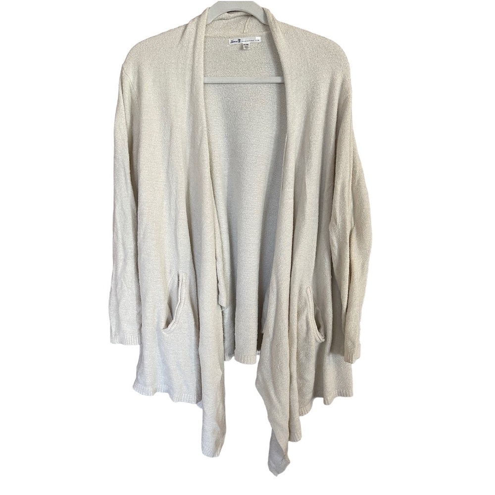 Seven Cozy Fleece‎ Cream Open cardigan Sweater XXL